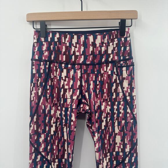 Sweaty‎ Betty Power Pocket Leggings 7/8 Length in Pink Check Size US 4 - Picture 4 of 11